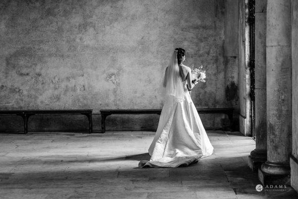 Bridal dress at her Wedding in Cambridge