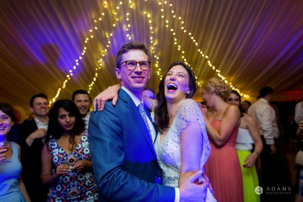 bride and groom dancing
