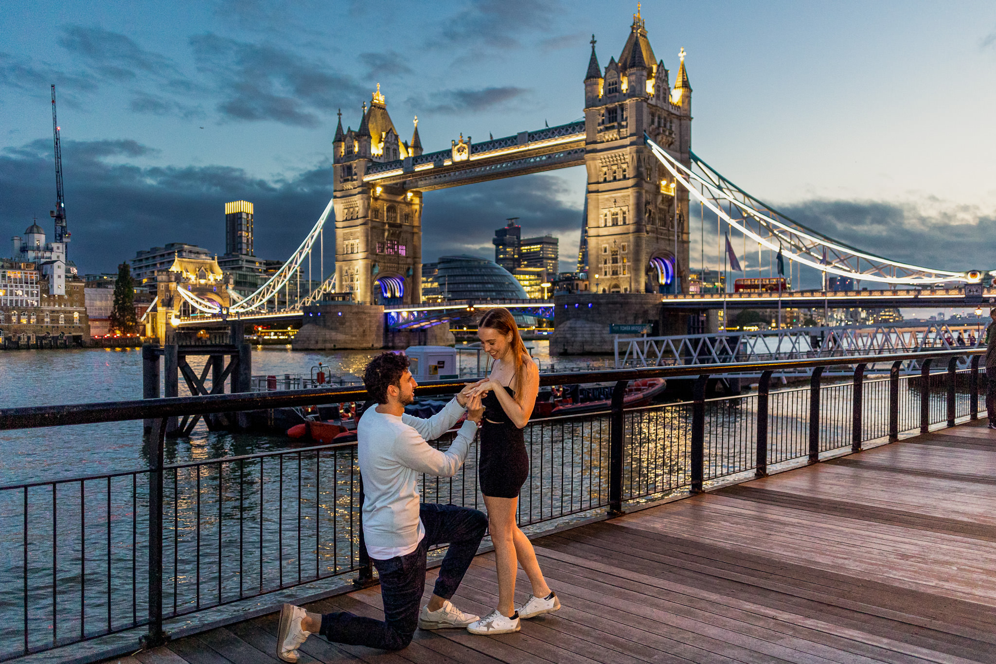 Engagement Proposal Photo at Tower Bridge in London