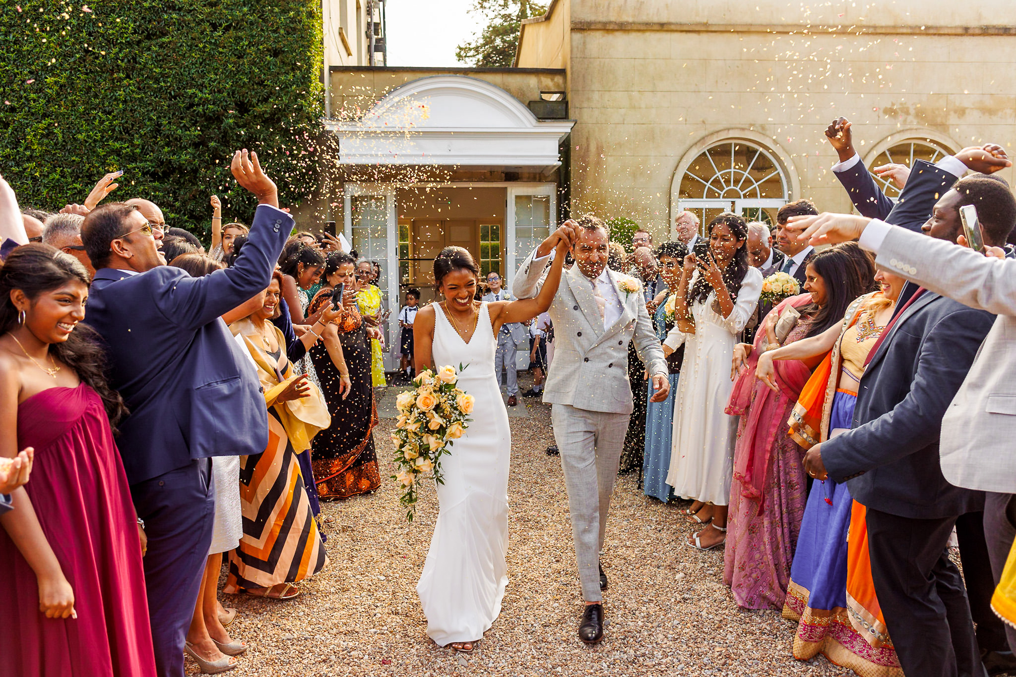 Confetti Shot at Tamil Hindu Wedding at Northbrook Park